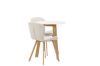 Imagine Masa de dining Leonora φ65 - aspect de stejar / MDF alb + 2 scaune de dining Lilja - aspect de stejar / material textil bej