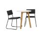 Imagine Masa de dining Leonora φ65 - Oaklook / MDF alb + Scaun Kenth - Negru / PU negru _2