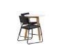 Imagine Masa de dining Leonora φ65 - Oaklook / MDF alb + Scaun Kenth - Negru / PU negru _2