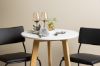 Imagine Masa de dining Leonora φ65 - Oaklook / MDF alb + Scaun Kenth - Negru / PU negru _2