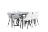 Imagine Masa de dining Astrid 200*75 - Negru mat / MDF cu furnir negru mat + 6 scaune de dining Night - Negru / PU alb