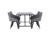 Imagine Masa de dining Astrid 200*75 - Negru mat / MDF negru mat cu furnir + Scaun de dining Rosie - Negru / Material gri închis _6