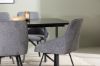 Imagine Masa de dining Astrid 200*75 - Negru mat / MDF negru mat cu furnir + Scaun de dining Rosie - Negru / Material gri închis _6