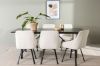 Imagine Masa de dining Astrid 200 * 75 - Negru mat / MDF negru mat cu furnir + Scaun de dining Rosie - Negru / Material de culoare bej _6