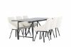 Imagine Masa de dining Astrid 200 * 75 - Negru mat / MDF negru mat cu furnir + Scaun de dining Rosie - Negru / Material de culoare bej _6