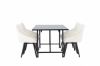 Imagine Masa de dining Astrid 200 * 75 - Negru mat / MDF negru mat cu furnir + Scaun de dining Rosie - Negru / Material de culoare bej _6