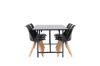 Imagine Vă rugăm să traduceți complet Masă de dining Astrid 200 * 75 - Negru mat / MDF negru mat cu furnir + Scaun de dining Zeno - Aspect lemn natural / PP negru _6