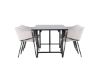 Imagine Masa de dining Astrid 200*75 - Negru mat / Negru mat MDF cu furnir + Scaun de dining Evelina - Negru / Catifea gri deschis _6