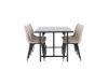 Imagine Masa de dining Astrid 200*75 - Negru mat / MDF negru mat cu furnir + Scaun de dining Polar - Negru / Bej Boucle _6