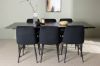 Imagine Masa de dining Astrid 200*75 - Negru mat / MDF negru mat cu furnir + Scaun de dining Night - Negru / Catifea neagra _6