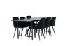 Imagine Masa de dining Astrid 200*75 - Negru mat / MDF negru mat cu furnir + Scaun de dining Night - Negru / Catifea neagra _6