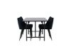 Imagine Masa de dining Astrid 200*75 - Negru mat / MDF negru mat cu furnir + Scaun de dining Night - Negru / Catifea neagra _6