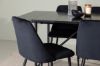 Imagine Masa de dining Astrid 200*75 - Negru mat / MDF negru mat cu furnir + Scaun de dining Night - Negru / Catifea neagra _6