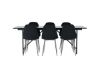 Imagine Masa de dining Astrid 200*75 - Negru mat / MDF negru mat cu furnir + Scaun de dining Polar - Catifea neagra / Crom _6