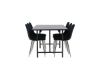 Imagine Masa de dining Astrid 200*75 - Negru mat / MDF negru mat cu furnir + Scaun de dining Polar - Catifea neagra / Crom _6