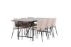 Imagine Masa de dining Astrid 200 * 75 - Negru mat / MDF negru mat cu furnir + Scaun de dining Modesto - Bej / Boucle bej_6