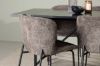 Imagine Masa de dining Astrid 200*75 - Negru mat / MDF cu furnir negru mat + Scaun de dining Modesto - Gri / Boucle negru fumuriu _6