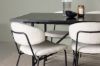 Imagine Masa de dining Astrid 200*75 - Negru mat / MDF negru mat cu furnir + Scaun de dining Chico - Negru / Boucle alb _6