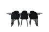 Imagine Masa de dining Astrid 200*75 - Negru Mat / MDF negru mat cu furnir + Scaun de dining Polar - Picioare negre / Catifea neagra _6