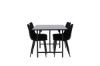 Imagine Masa de dining Astrid 200*75 - Negru Mat / MDF negru mat cu furnir + Scaun de dining Polar - Picioare negre / Catifea neagra _6