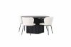 Imagine Masa de dining Matilda φ130 - Negru / MDF cu furnir + Scaun de dining Edina - Negru / Alb Boucle _4