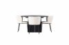 Imagine Masa de dining Matilda φ130 - Negru / MDF cu furnir + Scaun de dining Edina - Negru / Alb Boucle _4