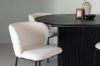 Imagine Masa de dining Matilda φ130 - Negru / MDF cu furnir + Scaun de dining Edina - Negru / Alb Boucle _4