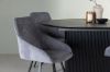 Imagine Masa de dining Matilda φ130 - Negru / MDF cu furnir + Scaun de dining Rosie - Negru / Material gri închis