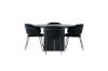 Imagine Matilda Dining Table φ130 - Black / Black MDF with veneer +Selma Dining Chair - Black / Black Velvet _4