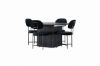 Imagine Masa de dining Matilda φ130 - Negru / MDF negru cu furnir + Scaun de dining Stella - Negru / Catifea neagra _4