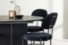 Imagine Masa de dining Matilda φ130 - Negru / MDF negru cu furnir + Scaun de dining Stella - Negru / Catifea neagra _4