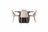 Imagine Masa de dining Matilda φ130 - Negru / MDF cu furnir +Scaun de dining Night - Nuc-inchis / Mocca / Material Maro _4