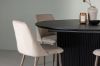 Imagine Masa de dining Matilda φ130 - Negru / MDF cu furnir +Scaun de dining Night - Nuc-inchis / Mocca / Material Maro _4