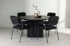 Imagine Masa de dining Matilda φ130 - Negru / MDF negru cu furnir + Scaun de dining Yesterday - Negru / Boucle negru _4