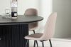 Imagine Masa de dining Matilda φ130 - Negru / MDF negru cu furnir + Scaun de dining Polar - Negru / Boucle Bej _4