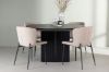 Imagine Masa de dining Matilda φ130 - Negru / MDF negru cu furnir + Scaun de dining Modesto - Bej / Boucle bej _4