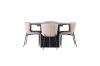 Imagine Masa de dining Matilda φ130 - Negru / MDF negru cu furnir + Scaun de dining Modesto - Bej / Boucle bej _4