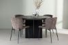 Imagine Masa de dining Matilda φ130 - Negru / Negru MDF cu furnir + Scaun de dining Modesto - Gri / Boucle negru afumat _4