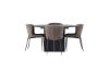 Imagine Masa de dining Matilda φ130 - Negru / Negru MDF cu furnir + Scaun de dining Modesto - Gri / Boucle negru afumat _4