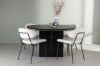 Imagine Masa de dining Matilda φ130 - Negru / MDF negru cu furnir + Scaun de dining Chico - Negru / Boucle alb _4