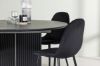 Imagine Masa de dining Matilda φ130 - Negru / MDF negru cu furnir + Fotoliu de dining Polar - Picioare negre / Catifea neagra _4