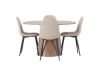 Imagine Masa de dining Lanzo φ120 - Natural / MDF Natural + 4 scaune de dining Polar - Negru / Boucle Bej