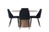 Imagine Masa de dining Lanzo φ120 - Natural / Natural MDF + Scaun de dining Night - Negru / Catifea neagra _4