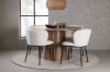 Imagine Masa de dining rotunda Lanzo φ120 - Natural / Natural MDF + Scaun de dining Edina - Negru / Alb Boucle _4