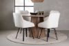 Imagine Masa de dining Lanzo φ120 - Natural / Blat MDF natural + Scaun de dining Rosie - Negru / Material Bej _4