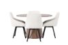 Imagine Masa de dining Lanzo φ120 - Natural / Blat MDF natural + Scaun de dining Rosie - Negru / Material Bej _4