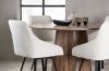 Imagine Masa de dining Lanzo φ120 - Natural / Blat MDF natural + Scaun de dining Rosie - Negru / Material Bej _4