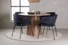 Imagine Masa de Dining Lanzo φ120 - Natural / MDF Natural + Scaun de Dining Selma - Negru / Catifea Neagra _4