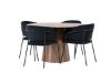 Imagine Masa de Dining Lanzo φ120 - Natural / MDF Natural + Scaun de Dining Selma - Negru / Catifea Neagra _4