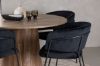 Imagine Masa de Dining Lanzo φ120 - Natural / MDF Natural + Scaun de Dining Selma - Negru / Catifea Neagra _4